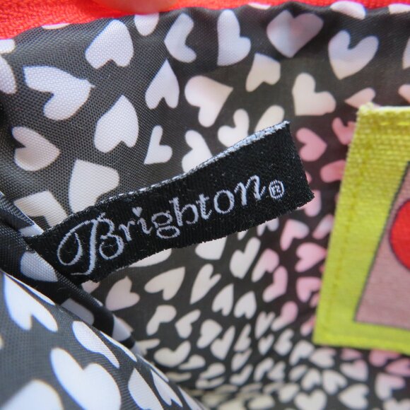 Women Small Canvas Pouch Bag Brighton 2018 Promo Hearts Lining Screen Print Chic - Picture 6 of 12